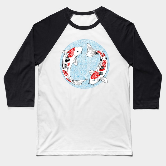 Kois et Be - circle Kois Baseball T-Shirt by Art_et_Be